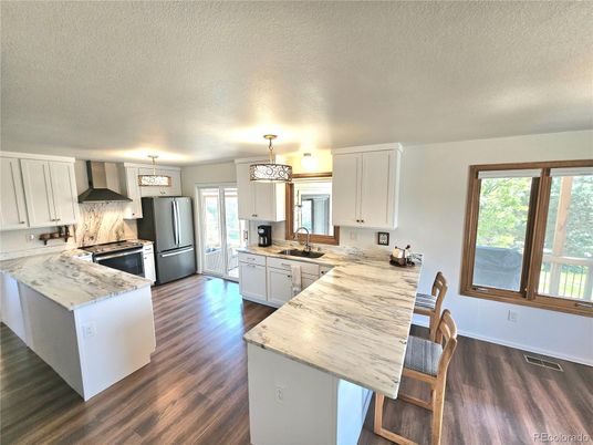 Interior, Kitchen, Stainless Steel Appliances, Wood Texture Flooring
