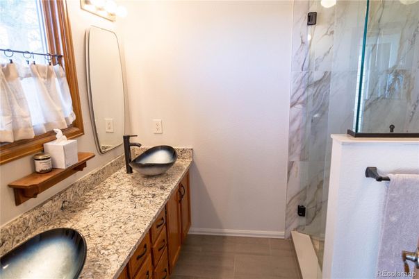 Bathroom, Dual Sink Vanities, Interior, Marble Walls
