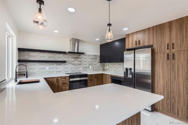 Interior, Kitchen, Pendant Lights, Recessed Lighting, Stainless Steel Appliances
