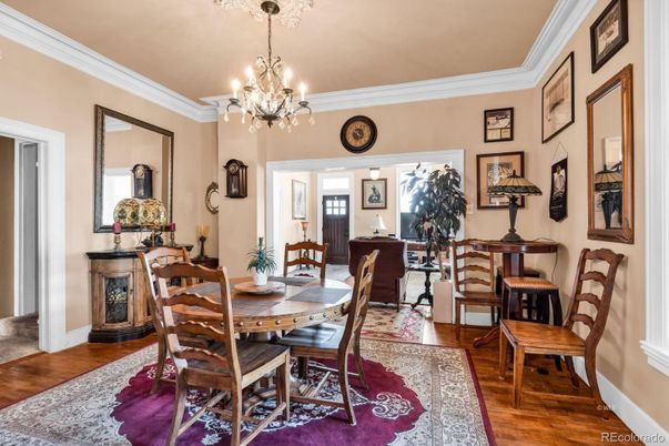Chandelier, Dining room, Interior, Wood Texture Flooring
