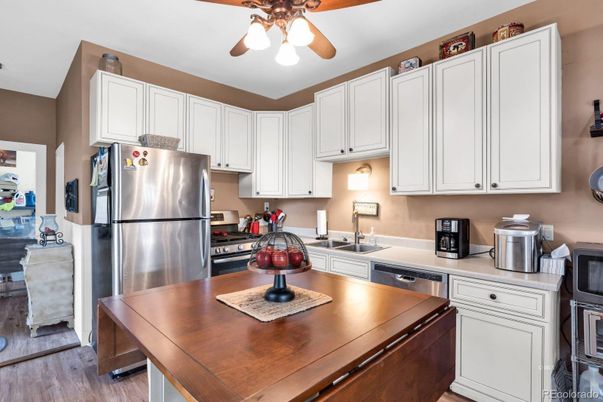 Interior, Kitchen, Stainless Steel Appliances, Wood Texture Flooring