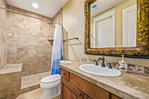 Bathroom, Interior, Recessed Lighting, Tile Countertops