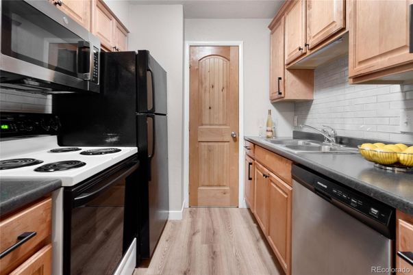 Interior, Kitchen, Stainless Steel Appliances, Wood Texture Flooring