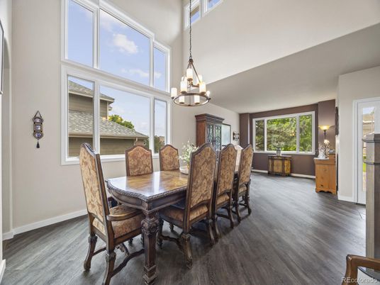 Chandelier, Dining room, Interior, Wood Texture Flooring