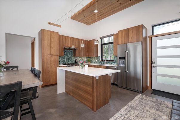 Interior, Kitchen, Pendant Lights, Stainless Steel Appliances, Wooden Ceilings