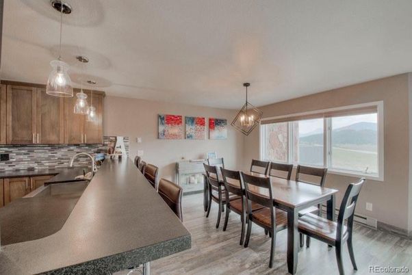 Chandelier, Dining room, Interior, Kitchen, Pendant Lights, Wood Texture Flooring