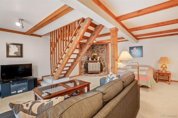 Interior, Living room, Stone Walls, Wooden Beams