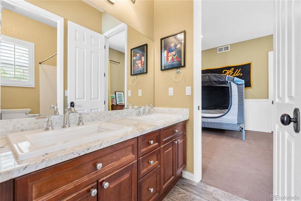 Bathroom, Dual Sink Vanities, Interior, Wood Texture Flooring