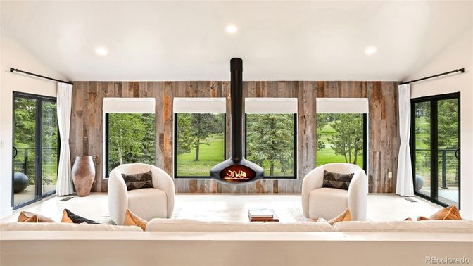 Interior, Living room, Recessed Lighting, Wooden Walls