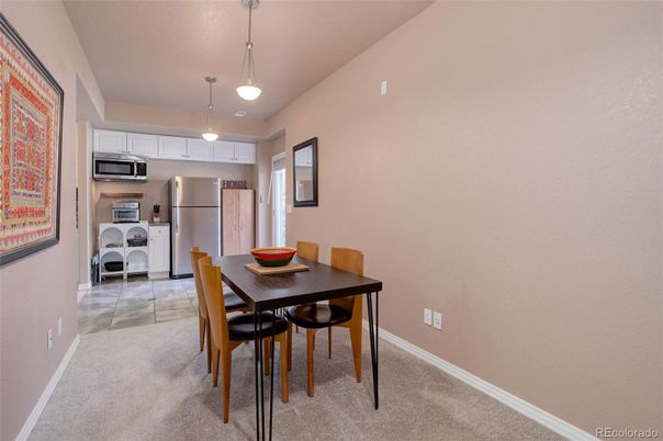 Dining room, Interior, Kitchen, Pendant Lights, Stainless Steel Appliances
