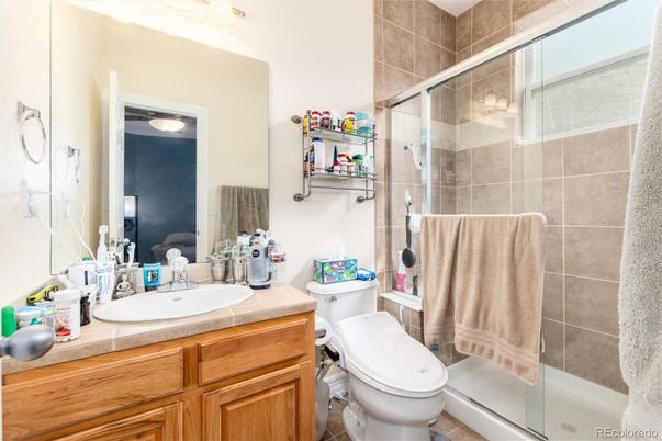 Bathroom, Glass Shower, Interior, Tile Countertops