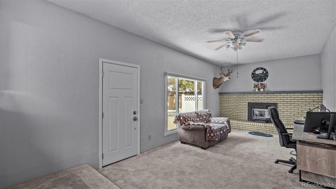 Fireplace, Home Office, Interior, Stone Walls