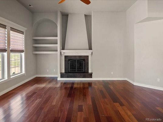 Empty room, Fireplace, Interior, Wood Texture Flooring