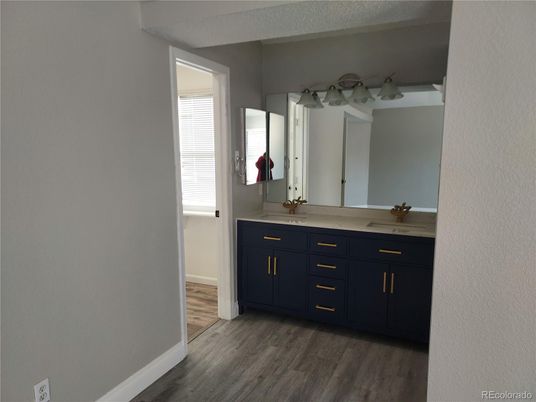 Bathroom, Dual Sink Vanities, Interior, Wood Texture Flooring