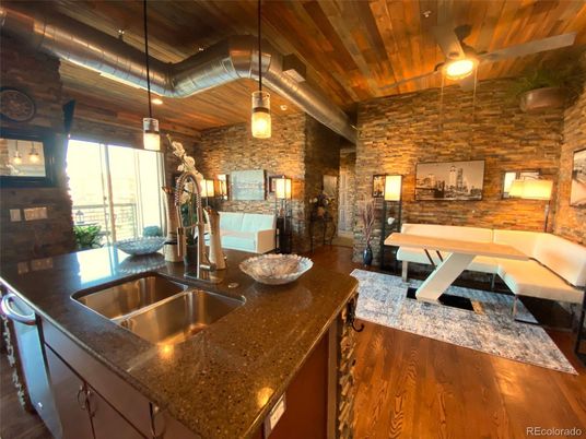Interior, Kitchen, Pendant Lights, Stone Walls, Wooden Ceilings, Wood Texture Flooring