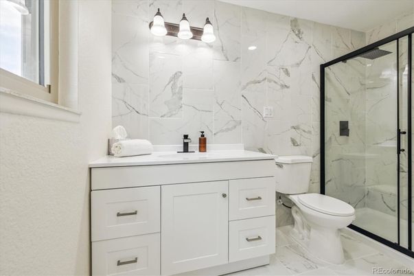 Bathroom, Glass Shower, Interior, Marble, Marble Walls