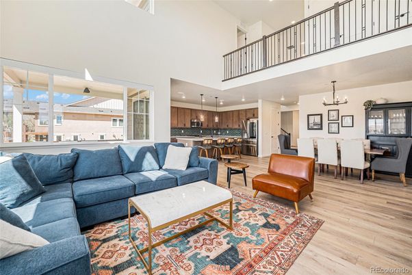 Dining room, Interior, Kitchen, Living room, Pendant Lights, Recessed Lighting, Wood Texture Flooring