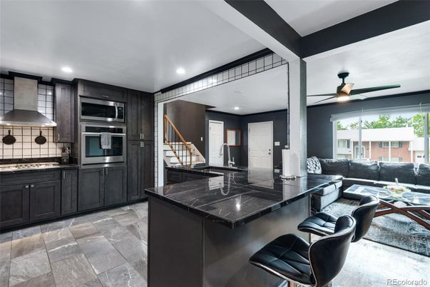 Interior, Kitchen, Living room, Recessed Lighting, Stainless Steel Appliances