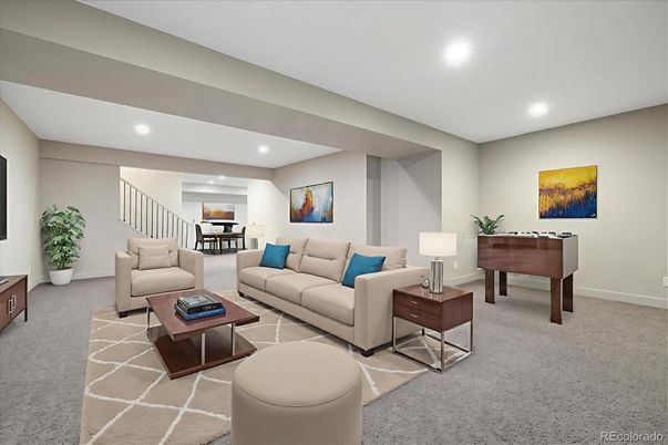 Dining room, Interior, Living room, Piano, Recessed Lighting