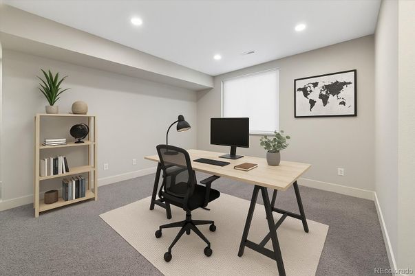 Home Office, Interior, Recessed Lighting