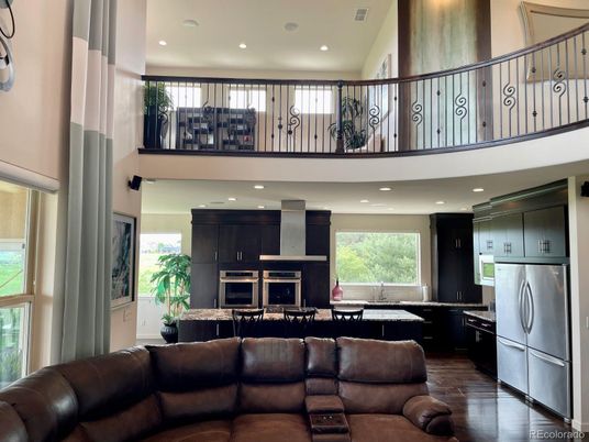 Interior, Kitchen, Living room, Recessed Lighting, Washer, Wood Texture Flooring
