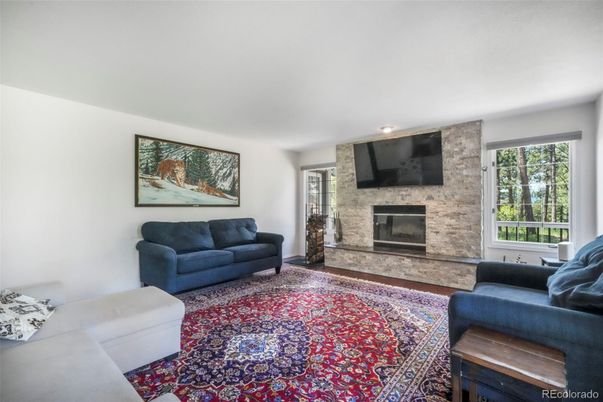 Fireplace, Interior, Living room, Stone Walls