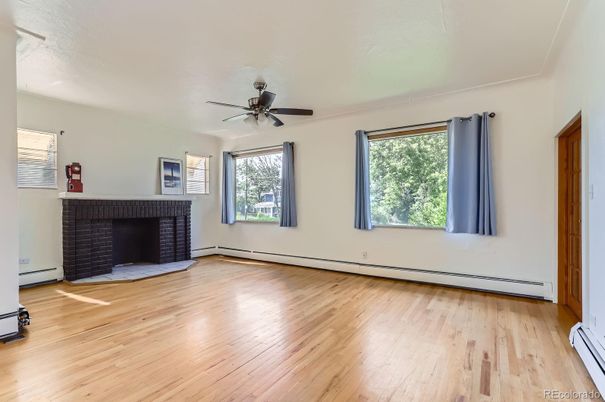 Empty room, Fireplace, Interior, Wood Texture Flooring