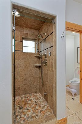 Bathroom, Glass Shower, Interior, Stone Walls