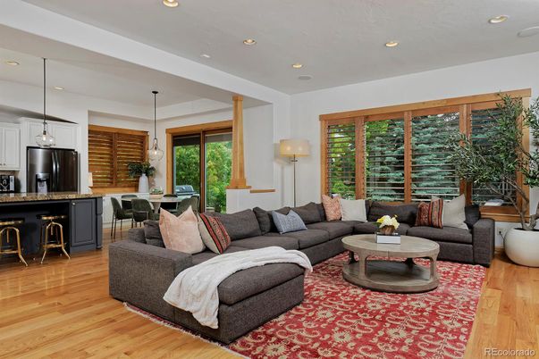 Dining room, Interior, Kitchen, Living room, Pendant Lights, Recessed Lighting, Wood Texture Flooring
