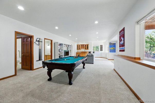 Billiard Table, Game Room, Interior, Recessed Lighting