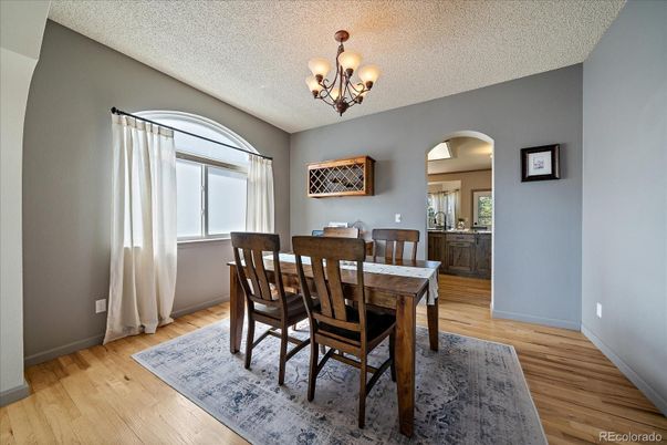 Chandelier, Dining room, Interior, Wood Texture Flooring
