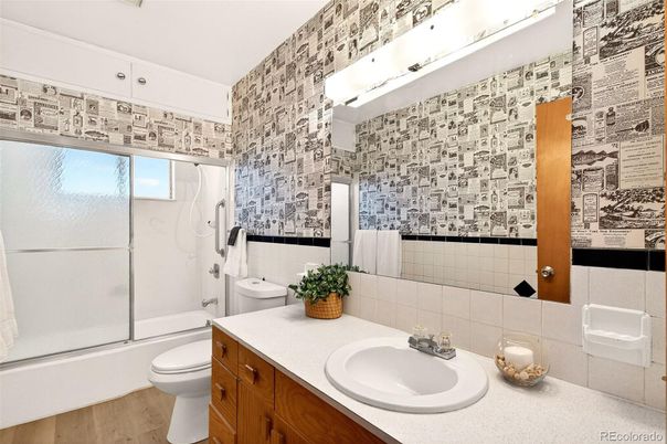 Bathroom, Glass Shower, Interior, Wood Texture Flooring
