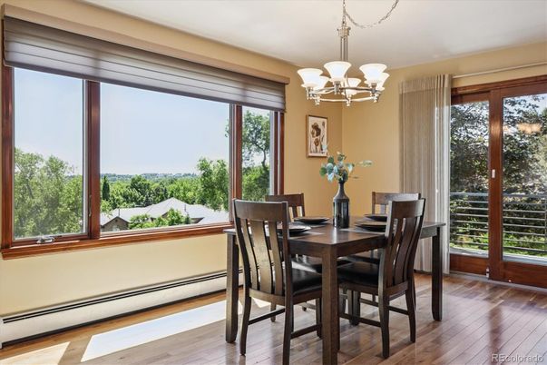 Chandelier, Dining room, Interior, Wood Texture Flooring