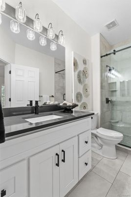 Bathroom, Dual Sink Vanities, Glass Shower, Interior