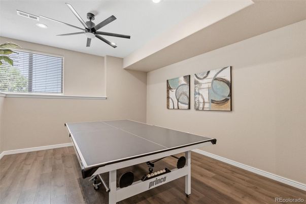 Game Room, Interior, Recessed Lighting, Wood Texture Flooring