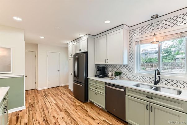 Interior, Kitchen, Recessed Lighting, Wood Texture Flooring