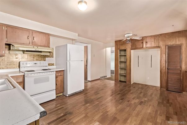 Interior, Kitchen, Wood Texture Flooring