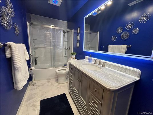 Bathroom, Dual Sink Vanities, Glass Shower, Interior, Marble