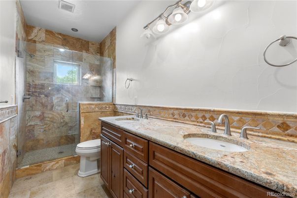 Bathroom, Dual Sink Vanities, Glass Shower, Interior