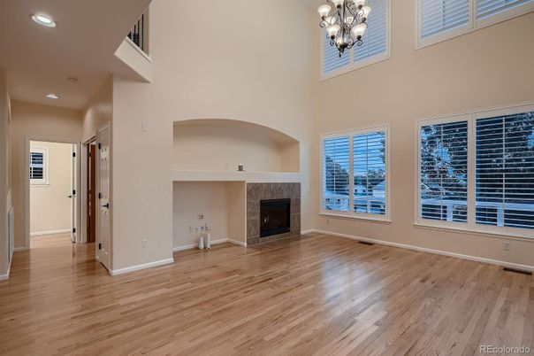 Chandelier, Fireplace, Interior, Recessed Lighting, Wood Texture Flooring