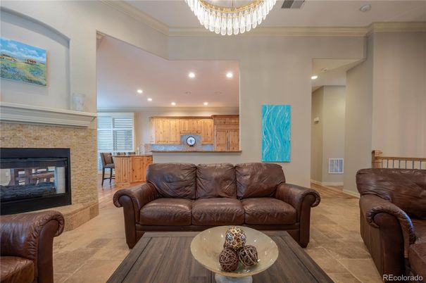 Fireplace, Interior, Living room, Recessed Lighting