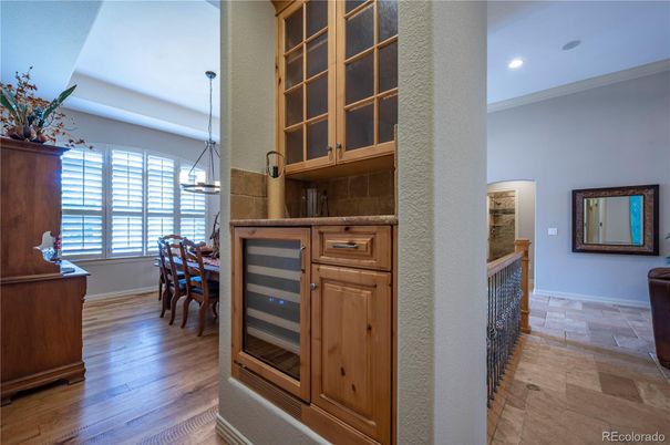 Dining room, Interior, Pendant Lights, Recessed Lighting, Wood Texture Flooring