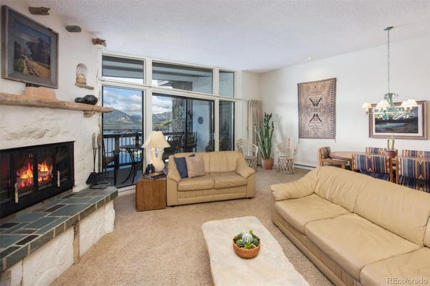 Dining room, Fireplace, Interior, Living room, Pendant Lights