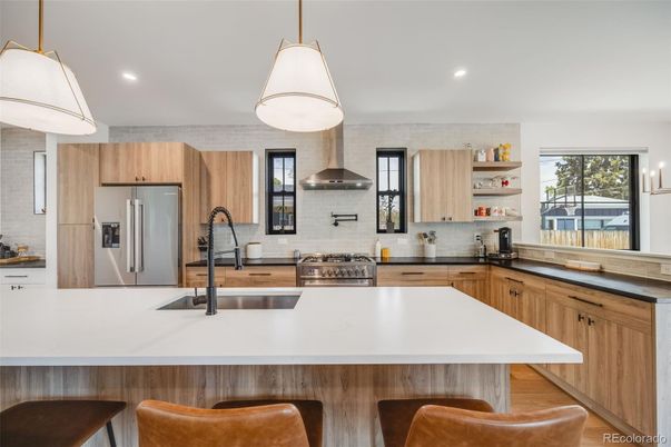 Interior, Kitchen, Pendant Lights, Recessed Lighting, Stainless Steel Appliances