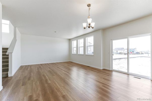 Chandelier, Empty room, Interior, Wood Texture Flooring
