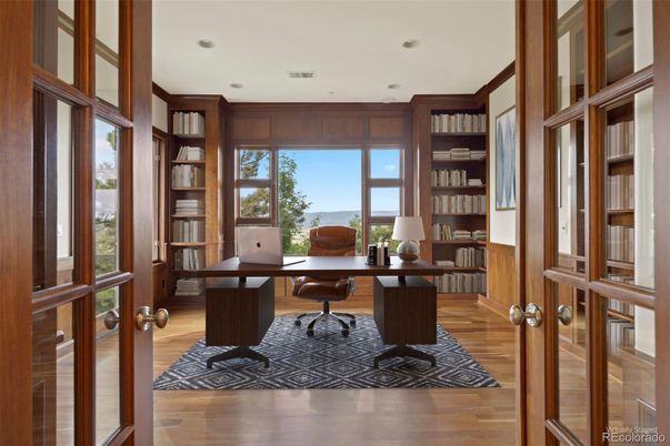 Home Office, Interior, Recessed Lighting, Water, Wood Texture Flooring