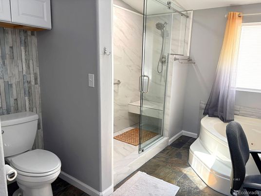 Bathroom, Glass Shower, Interior, Marble Walls