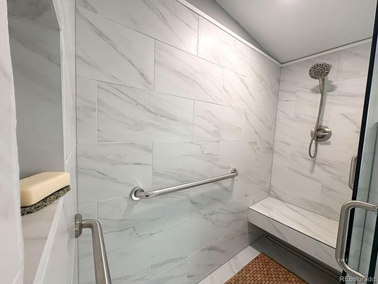 Bathroom, Glass Shower, Interior, Marble Walls