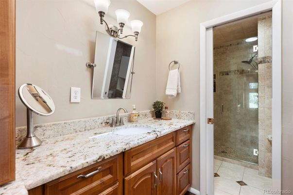 Bathroom, Dual Sink Vanities, Glass Shower, Interior