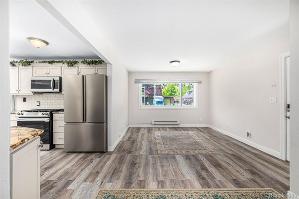 Interior, Kitchen, Stainless Steel Appliances, Wood Texture Flooring